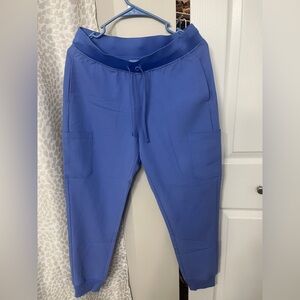 Cornflower Blue Scrub Jogger Pants with Drawstring
